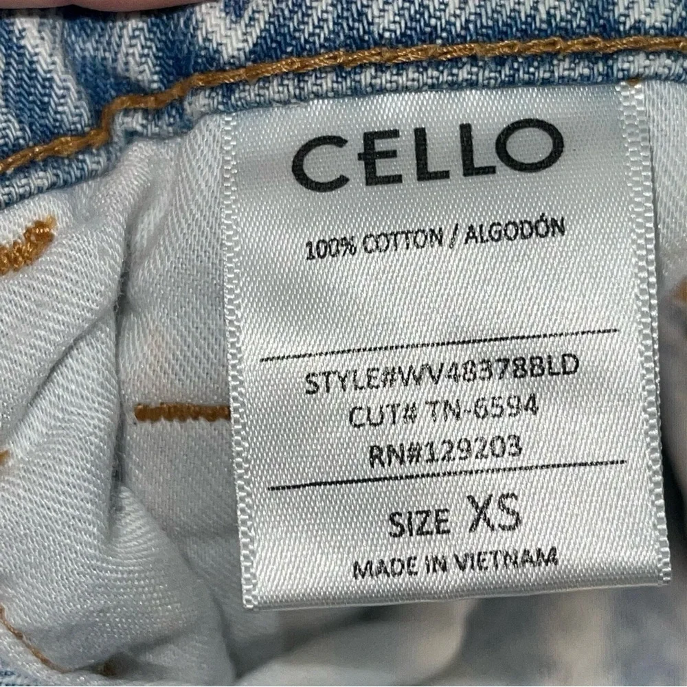 NEW Cello Acid Wash Asymmetrical Button Fly Jean Shorts Distressed XS